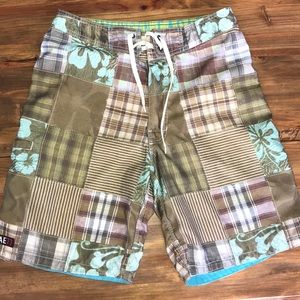 ❤️American Eagle Patchwork Swim Shorts Size 30